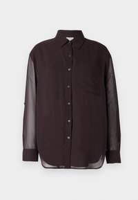 ROLL SLEEVE UTILITY POCKET - Nööpidega pluus - mocha brown