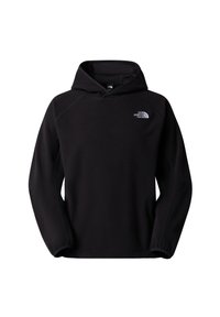 Μαύρο φλις φούτερ με τσέπη καγκουρό, ρυθμιζόμενο κουκούλα και κεντημένο λογότυπο στο αριστερό στήθος. Απαλή υφή και άνετη εφαρμογή.