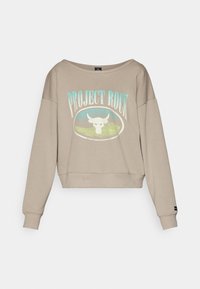 TERRY - Sweatshirt - timberwolf taupe/yellow/black