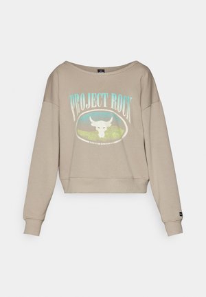 Under Armour TERRY - Sweatshirt - timberwolf taupe/yellow/black