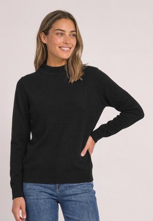 Street One, SOLID-COLOURED SWEATER WITH A ROUND NECK - Pullover - black