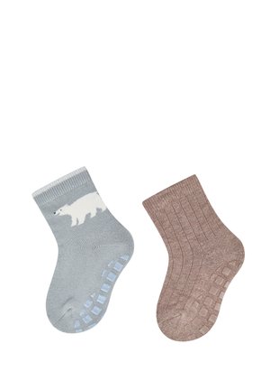 Sterntaler, ABS SOCKEN 2ER PACK EISBÄR UND RIPPE MIT INNENFROTTEE IM SOHLENBEREICH - Socks - grau blau