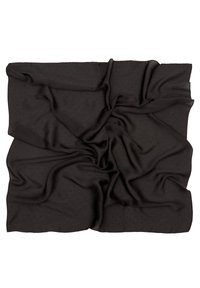 Czarna tkanina o miękkiej, jedwabistej teksturze, z wystającymi wzorami w kropki. Ułożona w fałdy, ukazująca swoją elastyczność i swobodę.