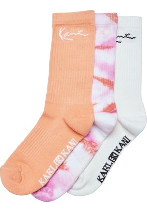 3-PACK - Zeķes - offwhite tie dye apricot