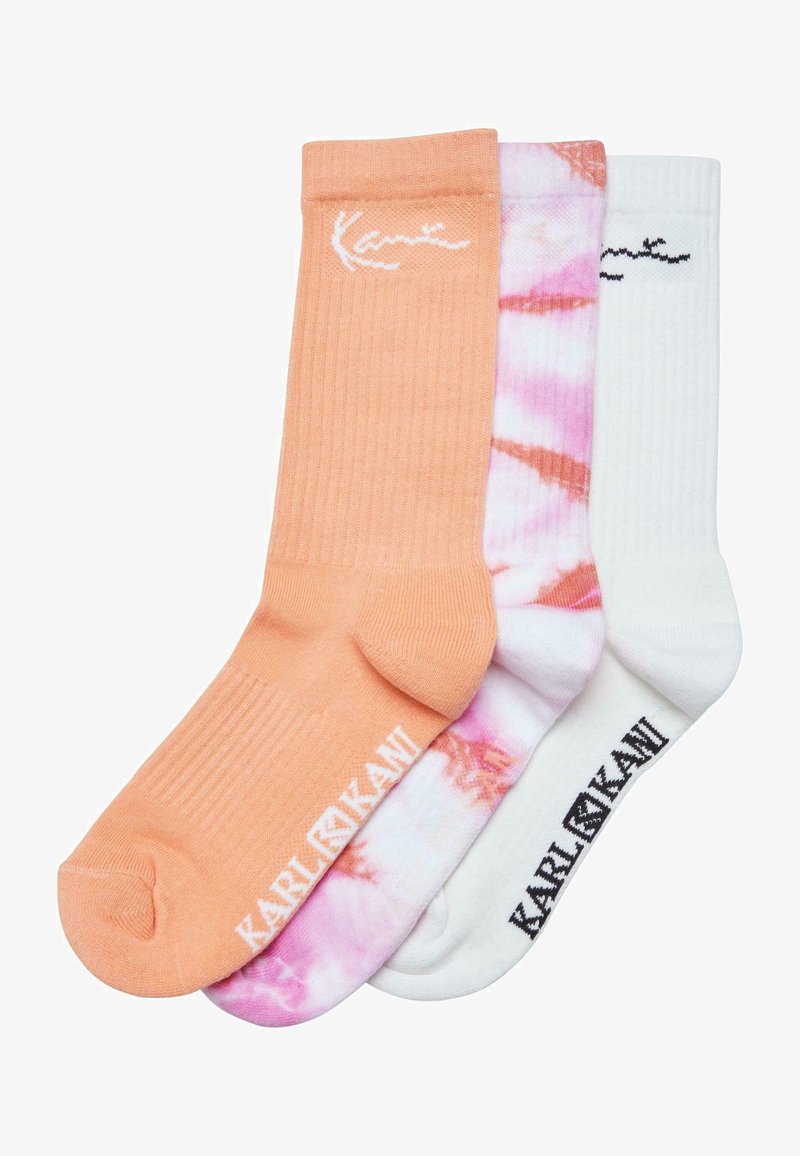 Karl Kani 3-PACK - Sokker - offwhite tie dye apricot