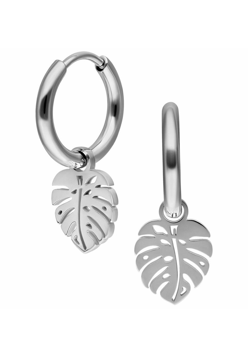 Wildcat MINI MONSTERA HOOPS PAIR - Ohrringe - silber-coloured/silberfarben  - Zalando