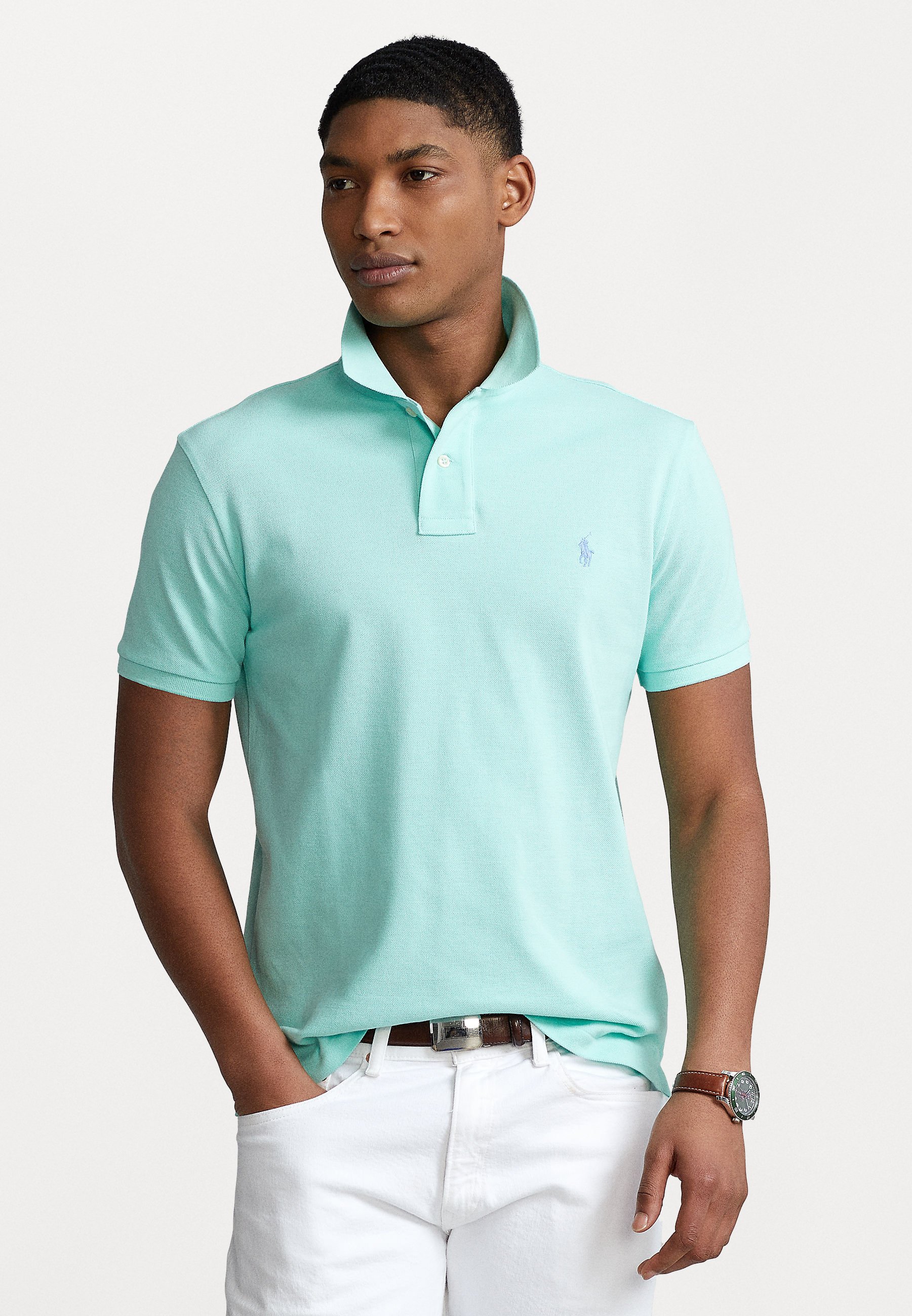 Polo Ralph Lauren CUSTOM FIT MESH POLO SHIRT - - aqua - Zalando.es