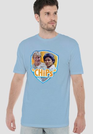 Warner Brothers, CHIPS - Print T-shirt - light blue
