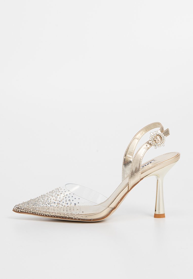 Dune London Sandalen met hoge hak goudkleurig