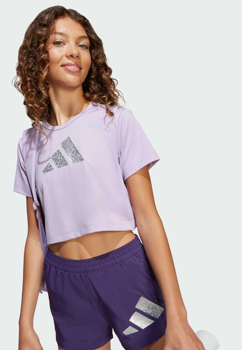 adidas ESSENTIALS GLAM - Camiseta estampada - powder plum silver metallic — photo 4