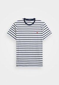 CUSTOM SLIM FIT STRIPED JERSEY T-SHIRT - T-Shirt print - white/newport navy