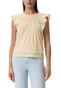 comma casual identity MIT ZIERBORTE - Bluse - hellgelb