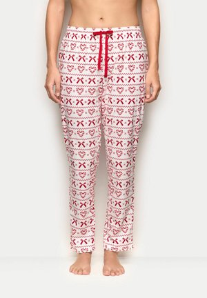 Nattøj bukser - white ivory-red with print
