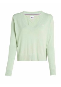 Tommy Jeans ESSENTIAL VNECK - Strickpullover - salbei