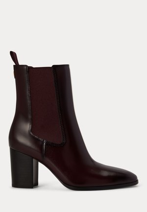 Lauren Ralph Lauren, RAELYNN GLAZED LEATHER BOOTIE - Bottines - dark garnet