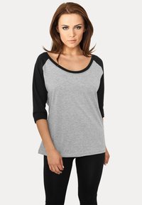 Urban Classics - LADIES 3/4 CONTRAST RAGLAN TEE - Print T-shirt - grey/black Thumbnail Image 1