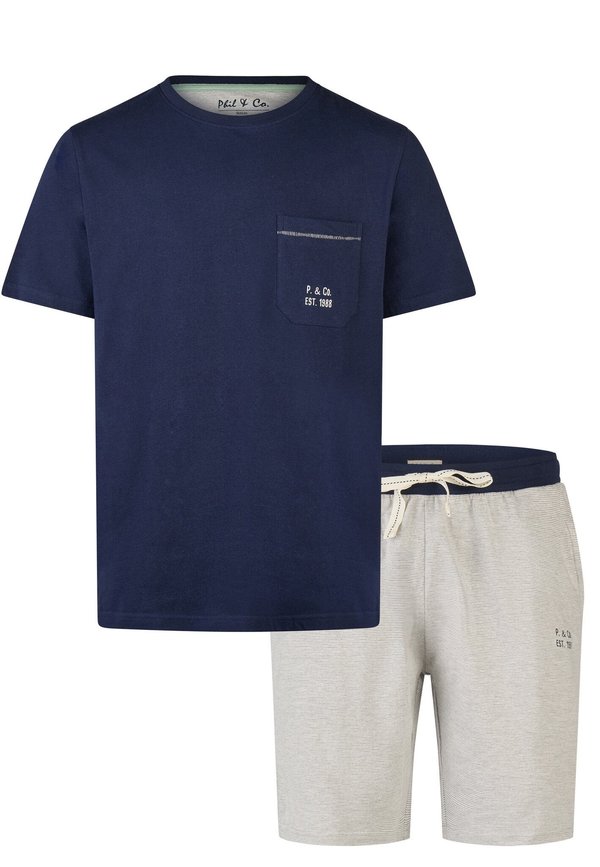 SHORT SET - Pyjama - marine grau