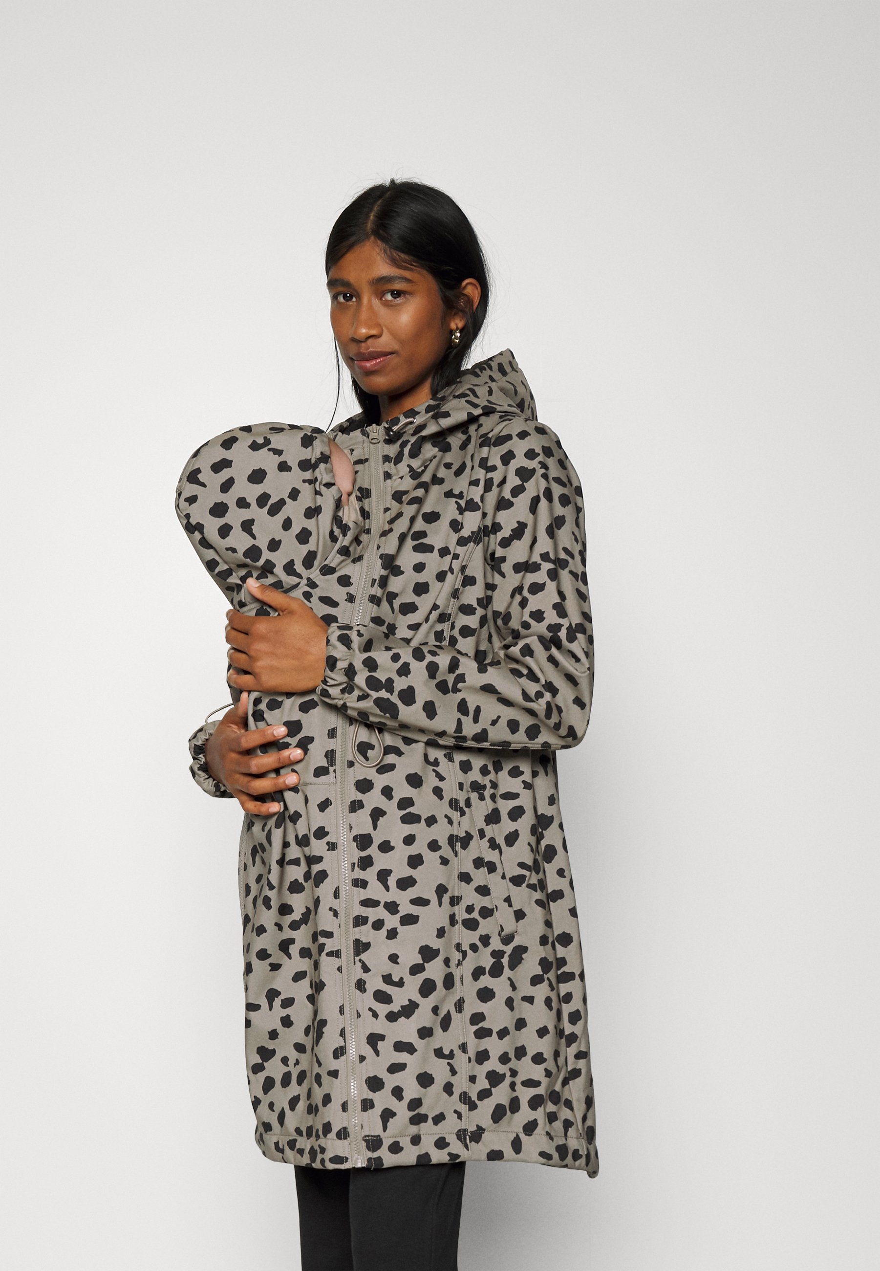 Mamalicious Ella 3-in-1 Maternity Jacket, Mink/Black