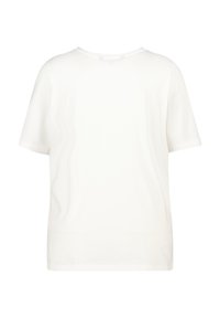 Witte katoenen t-shirt met een relaxte pasvorm, korte mouwen en een klassieke ronde hals. Gladde textuur, geen zichtbare patronen of accenten.