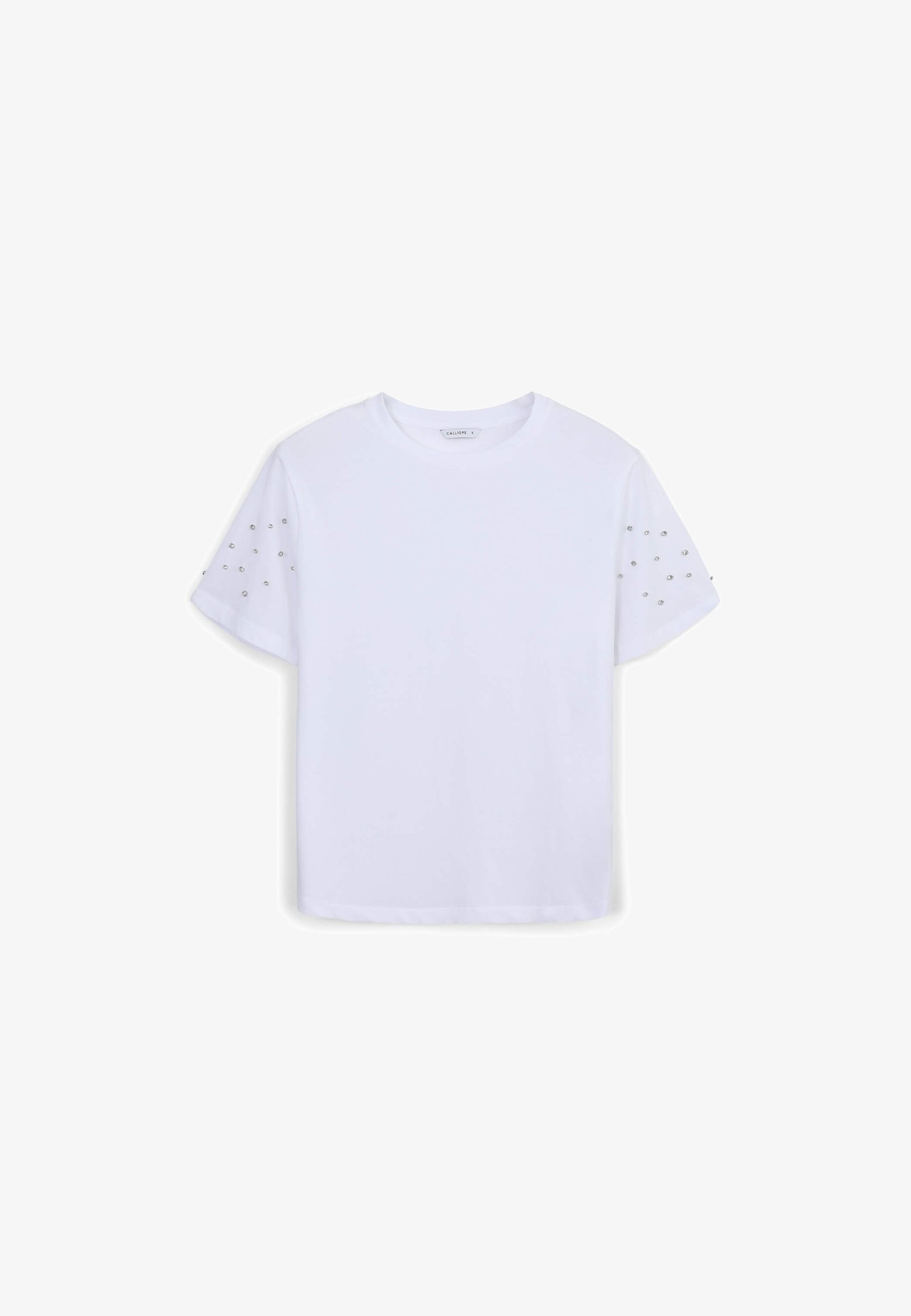 Calliope MANICHE STRASS T-shirt con stampa bianco ottico