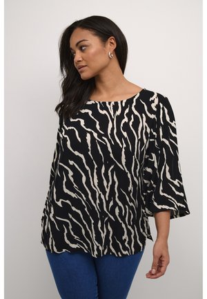 KCAMI 3/4 SLEEVE  PRINTED - Blúz - black   antique zebra print