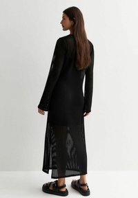 New Look LONG SLEEVE - Stickad klänning - black