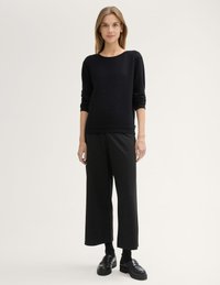 TOM TAILOR DENIM STRUCTURED - Sweater - deep black