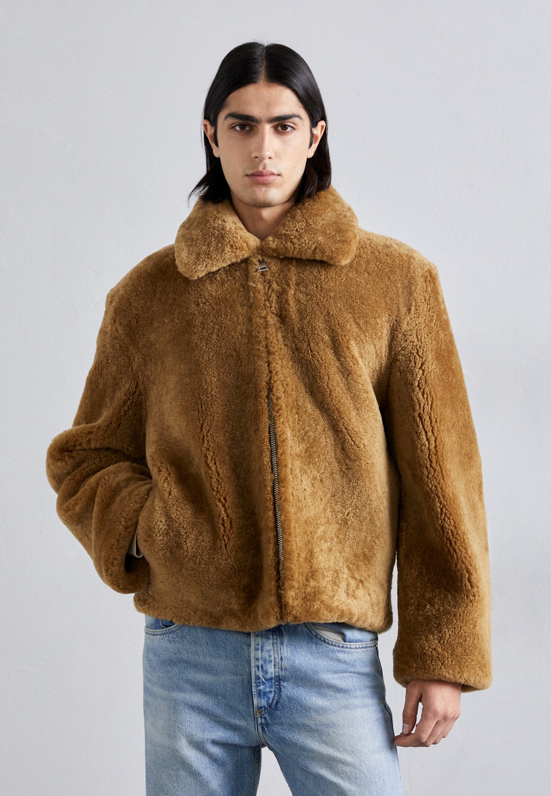 sandro BLOUSON MOUTON - Winter jacket - camel - Zalando