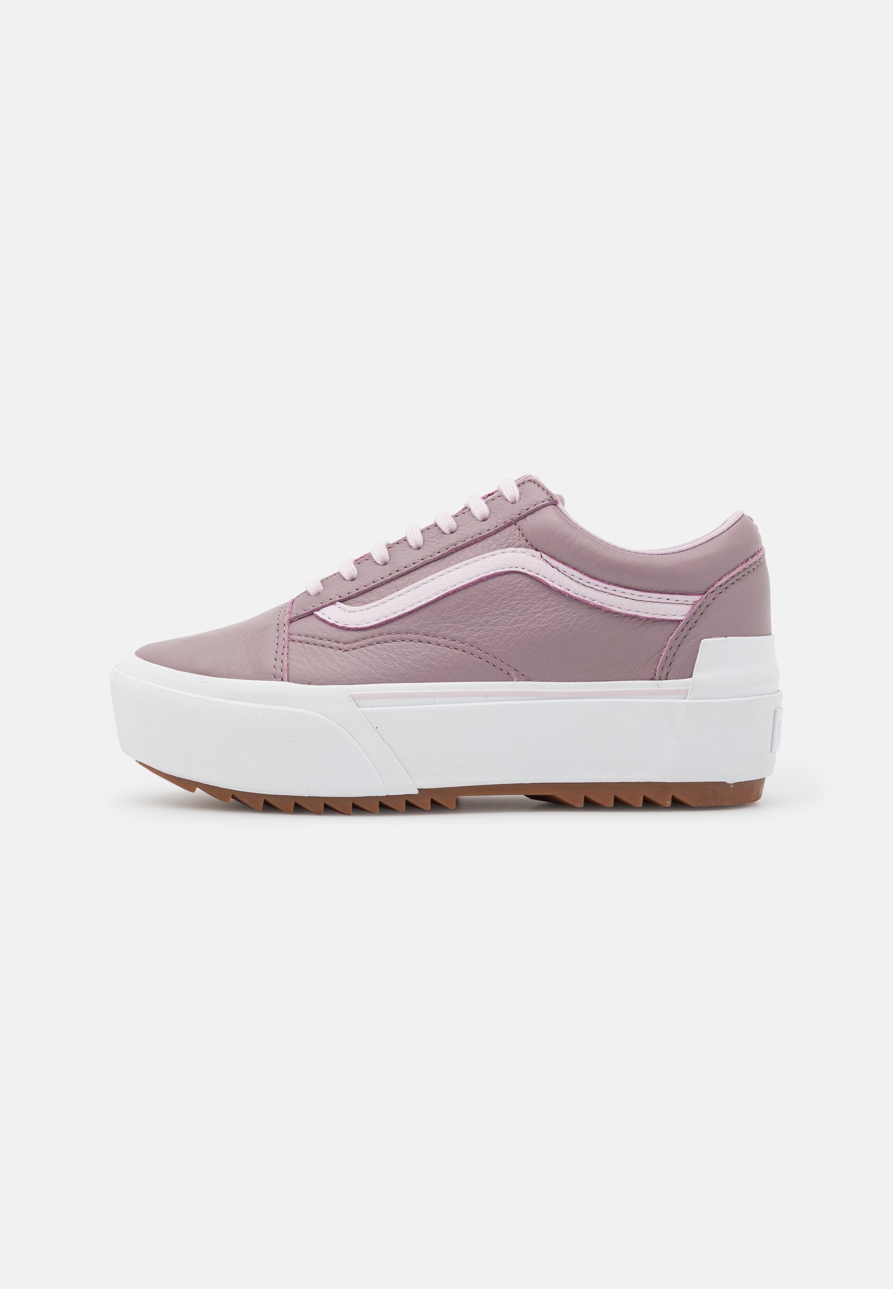 old skool stacked vans pink