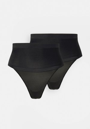 COVER YOUR BASES THONG 2 PACK  - Perizoma - black