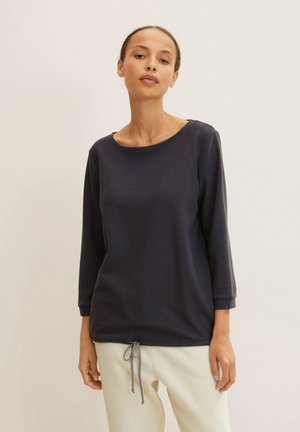 WAFFLE STRUCTURE - Long sleeved top - evident anthracite