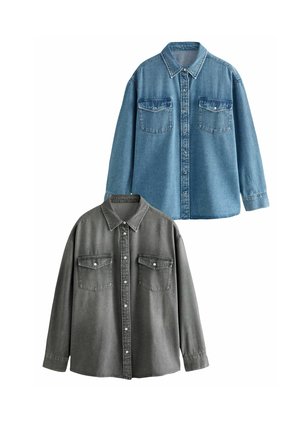 THE SET REGULAR FIT - Jachetă din denim - mid blue washed black