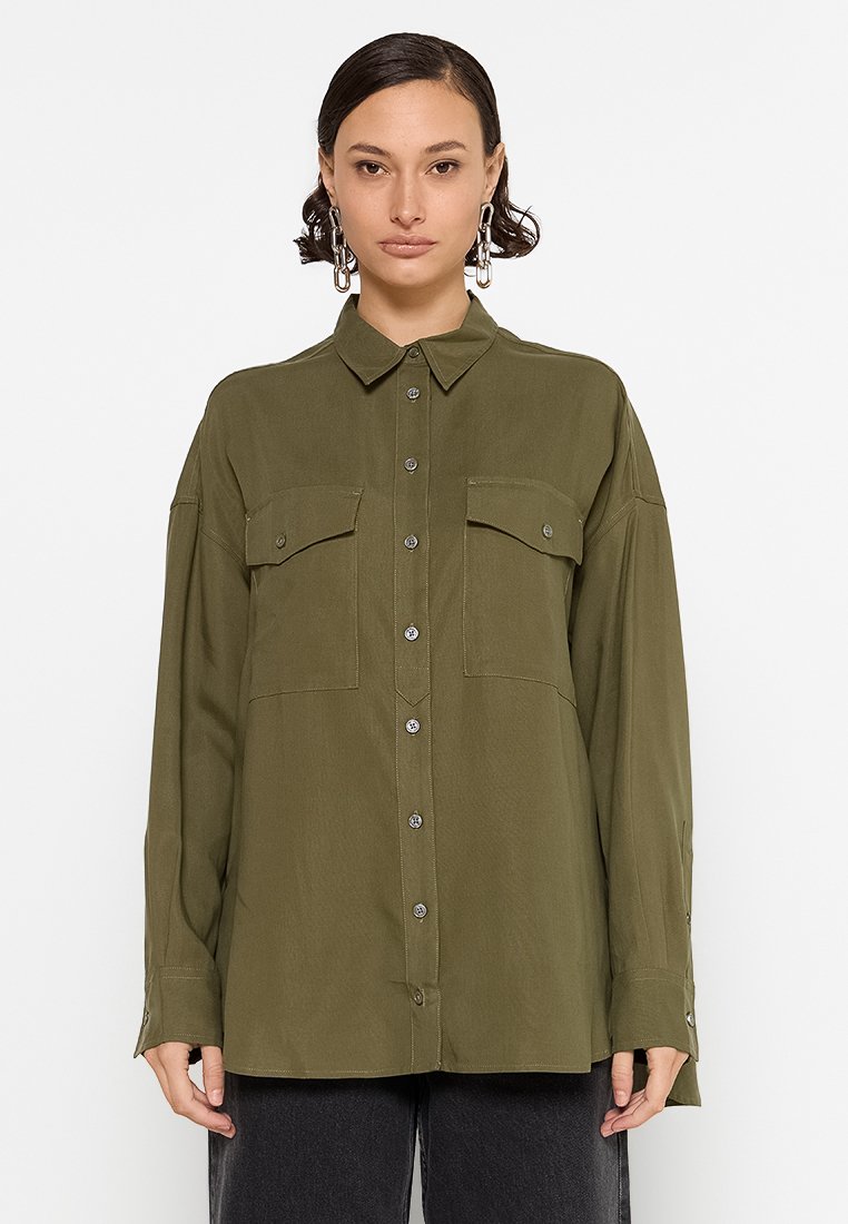 Replay Overhemdblouse olijfgroen