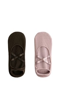 2 PAIRS OF COTTON BLEND YOGA AND PILATES WITH CROSSOVER STRAPS - Sokken - mottled pink