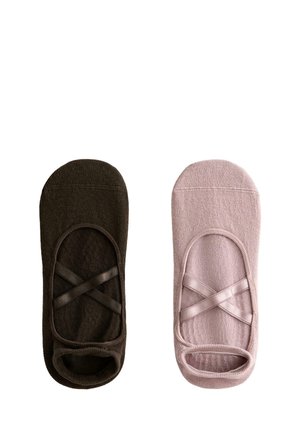2 PAIRS OF COTTON BLEND YOGA AND PILATES WITH CROSSOVER STRAPS - Chaussettes - mottled pink