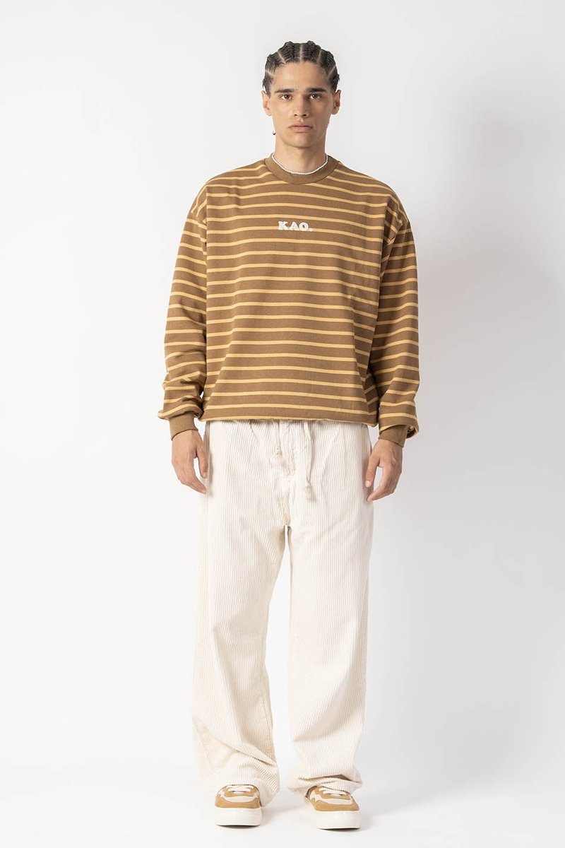 Kaotiko UNISEX STRIPES KAO - Mikina - brown