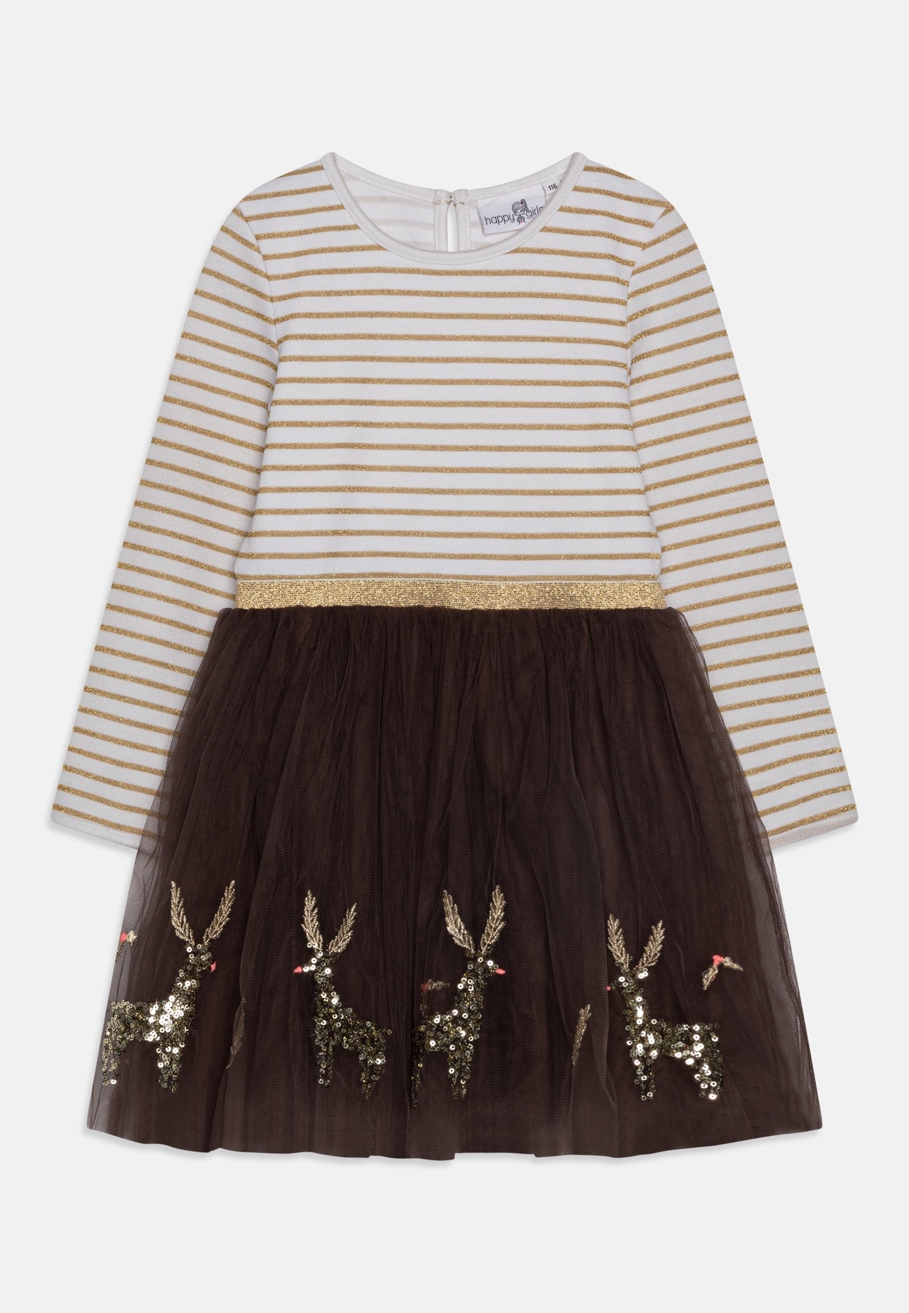 happy girls DRESS DETAILS SKIRT WITH SEQUIN REINDEERS - Day dress - gold/ gold-coloured - (Pre-owned) - Zalando.ie happy girls DRESS DETAILS SKIRT WITH SEQUIN REINDEERS - Day dress - gold/ gold-coloured - (Pre-owned) - Zalando.ie