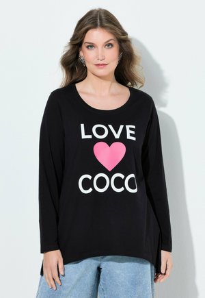 A-LINIE LOVE COCO HERZ-MOTIV - Langarmshirt - black