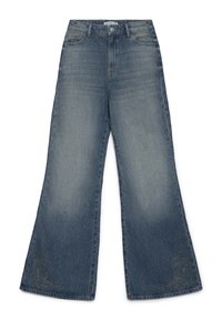 LUNGO RICAMO - Flared Jeans - blu denim sabbiato
