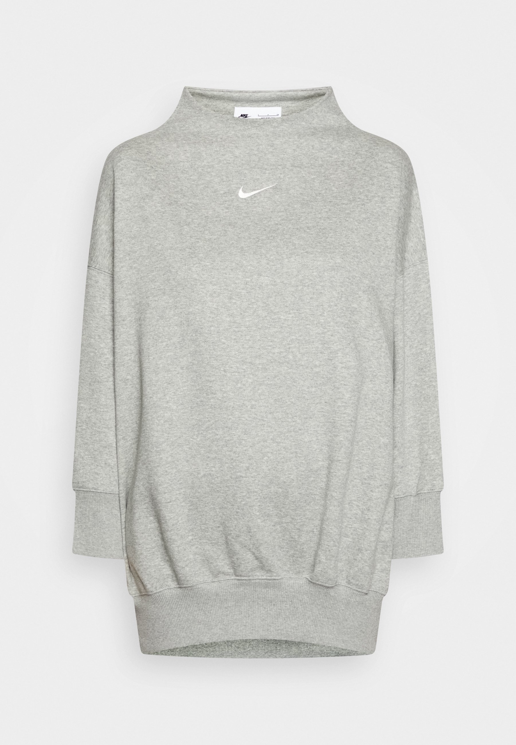 nike mini swoosh oversized sweatshirt grey