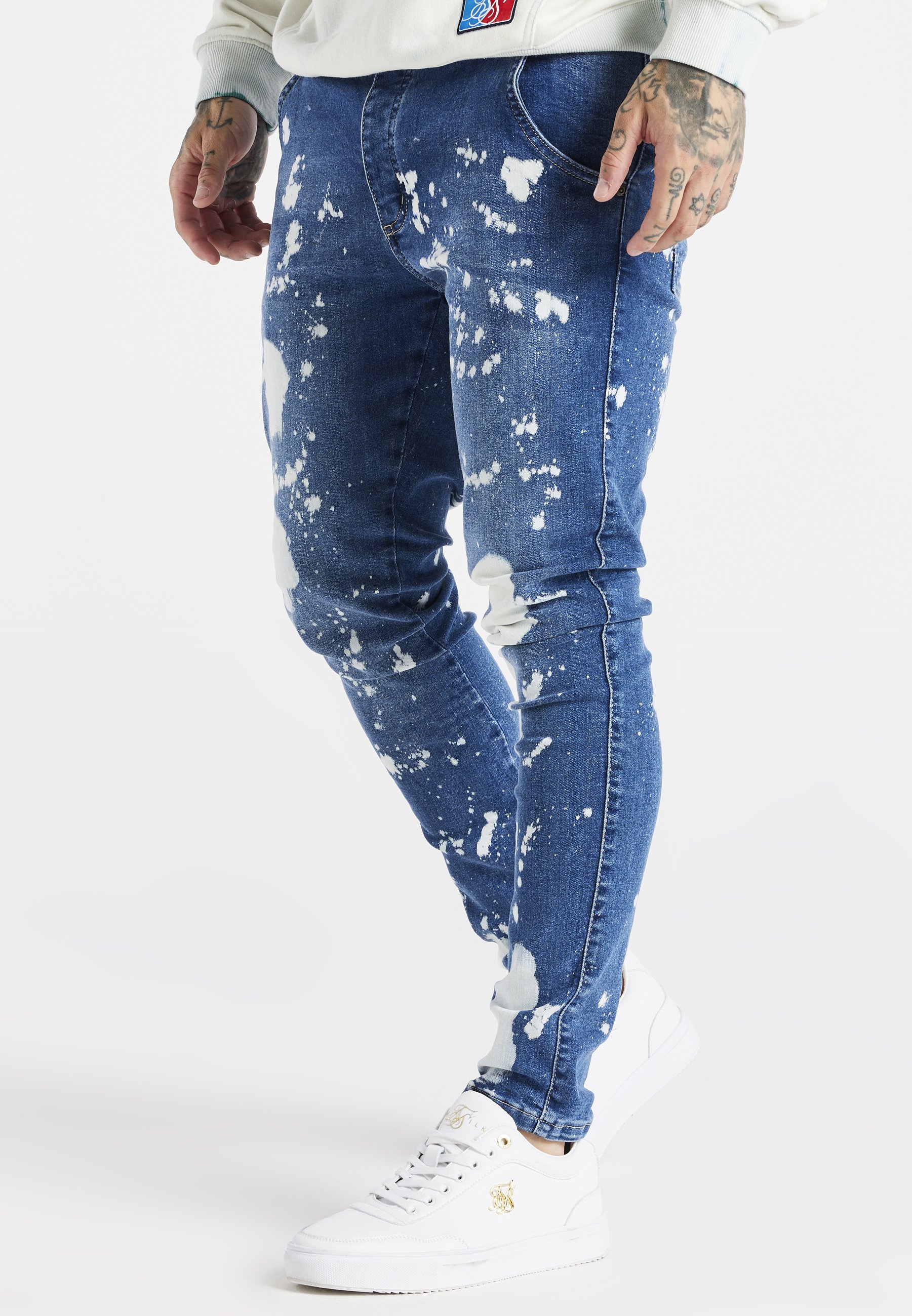 SIKSILK SPACE JAM SLAM DUNK APPLIQUE - Vaqueros pitillo - midstone/azul -  Zalando.es