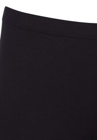 Černé legíny s hladkým povrchem, vybavené širokým elastickým pasem a minimalistickým designem, vhodné pro různorodé volnočasové outfity.