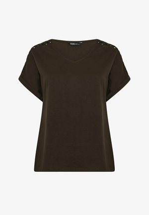 Yours Clothing, T-shirts print - chocolate