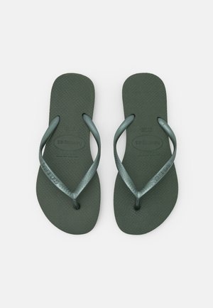 SLIM - Sandalai su T formos dirželiu - olive green