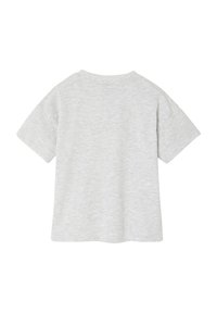 Gray short-sleeve T-shirt with a relaxed fit, made from soft cotton blend, featuring a rounded neckline and minimal stitching details.