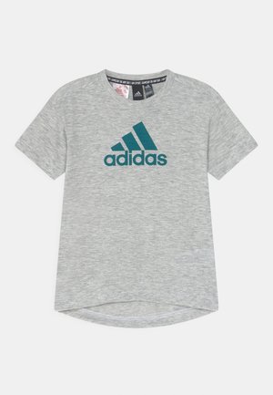 SUM TEE UNISEX - Print T-shirt - white melange/legacy teal