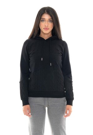 LEONE 1947, WOMAN HOODY BRAID - Sweat à capuche - black
