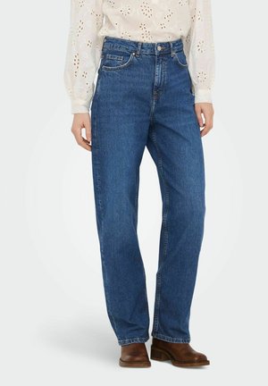 Ravne kavbojke - medium blue denim