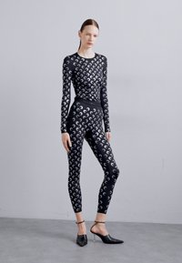 MARINE SERRE MOON  - Tamprės – kelnės - black strass