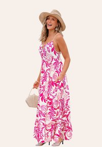Cupshe VIBRANT FLORAL FOR EFFORTLESS SUMMER STYLE - Maxi-jurk - pink